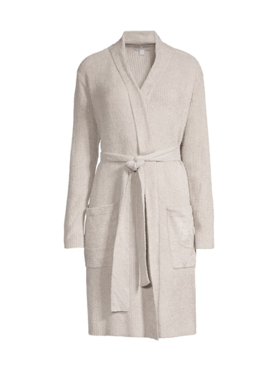 Barefoot Dreams Cozychic Lite Rib-knit Robe In Nickle