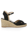 Stuart Weitzman Women's Mirela Suede Espadrille Wedge Sandals In Black