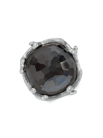 Michael Aram Women's Enchanted Forest Sterling Silver, Hematite & Diamond Ring