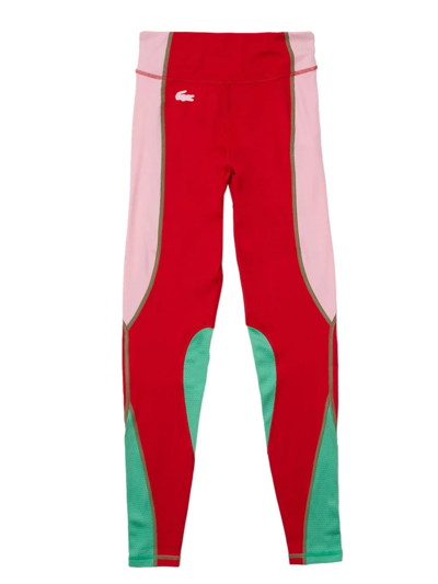 Lacoste Women's Sport Color-block Knit Effect Leggings - Xs In Red