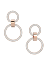 Swarovski Hollow Rose Goldplated Crystal Circular Drop Earrings In White/rose Gold