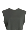 Atm Anthony Thomas Melillo Jersey Sleeveless Crop Top In Coal