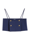 Rosie Assoulin Cropped Button-embellished Tank Top In Navy