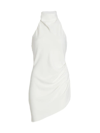 Amanda Uprichard Samba Ruched Halter Minidress In White