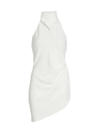 Amanda Uprichard Samba Ruched Halter Minidress In Ivory