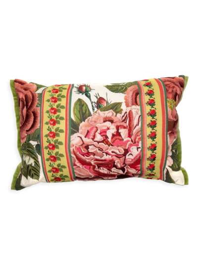 Mackenzie-childs Peony & Rose Lumbar Pillow