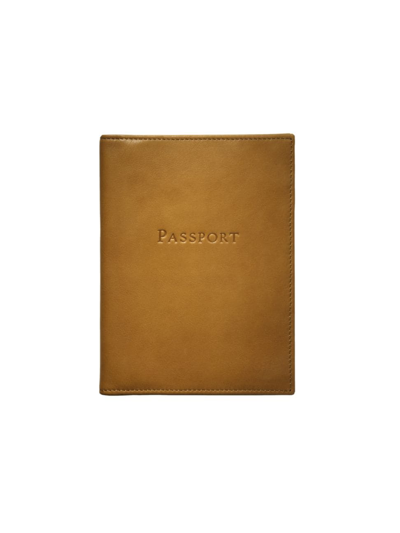 Graphic Image Traditional Leather Passport Holder In British Tan