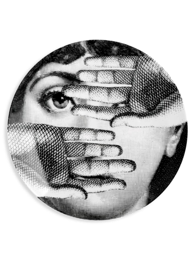 Fornasetti Tema E Variazioni N. 154 Hands Over Face Wall Plate In White/black