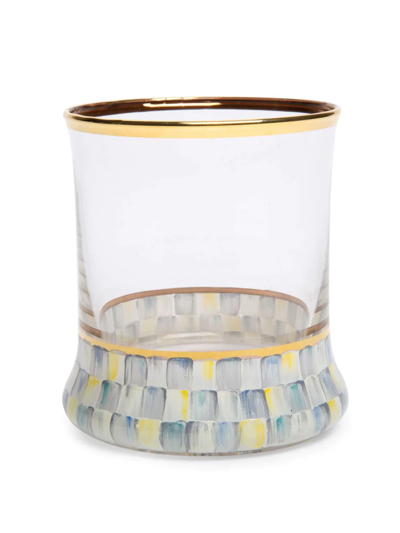 Mackenzie-childs Sterling Check Tumbler Glass In Multi