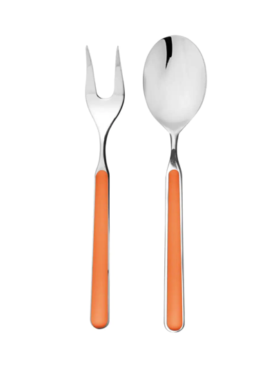 Mepra Fantasia 2-piece Fork & Spoon Serving Set In Orange