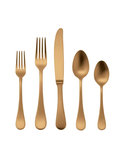 Mepra Brescia 5-piece Flatware Set In Shiny Gold