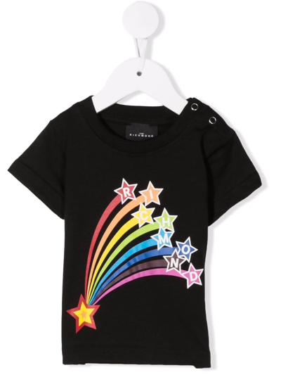 John Richmond Junior Babies' Star Logo-print T-shirt In Black