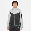 Nike Sportswear Tech Fleece Big Kids' Full-zip Hoodie In Lt Smoke Grey/anthracite/lt Green Spark/(sail)