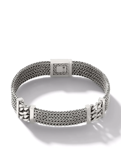 John Hardy Classic Chain Silver 12mm Station Bracelet In Sterling Silver