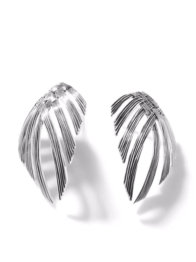 John Hardy Sterling Silver Bamboo Leaf Statement Earrings