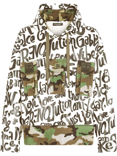 Dolce & Gabbana Graphic-print Camouflage Hoodie In Multi