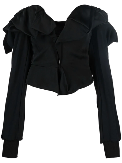 Vivienne Westwood Off-shoulder Deconstructed Blouse In Schwarz