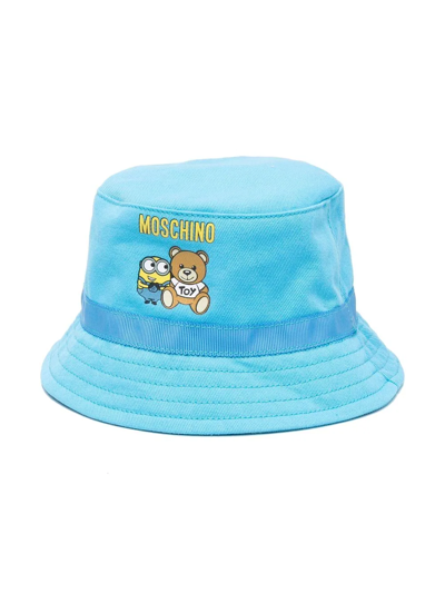 Moschino Babies' Logo印花渔夫帽 In Blue