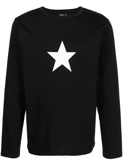 Agnès B. Coulos Long-sleeved T-shirt In Black