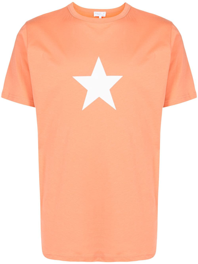 Agnès B. Brando Star-print T-shirt In Orange