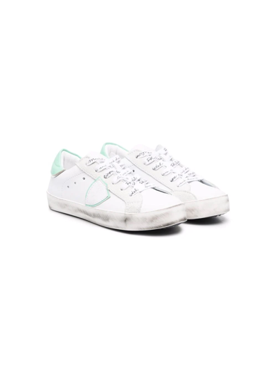 Philippe Model Kids' Paris Leather Trainers In White