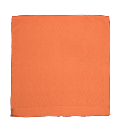 Pre-owned Hermes Hermès Orange Faconnee Grand H Silk Pocket Square