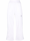 Adidas By Stella Mccartney Logo-print Cropped Track Pants In White