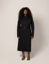 Another Tomorrow Belted Utility Midi-dress In Black