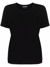 Tom Ford Rolled-sleeve Jersey T-shirt With Logo At Back In Black