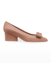 Ferragamo Viva 55mm Leather Vara Bow Pumps In New Blush