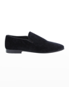 Robert Graham Men's Renegade Skull-embossed Velvet Loafers In Black