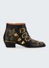 Chloé Chloe Women Embellished Nappa Leather Susanna Ankle Boots In Black