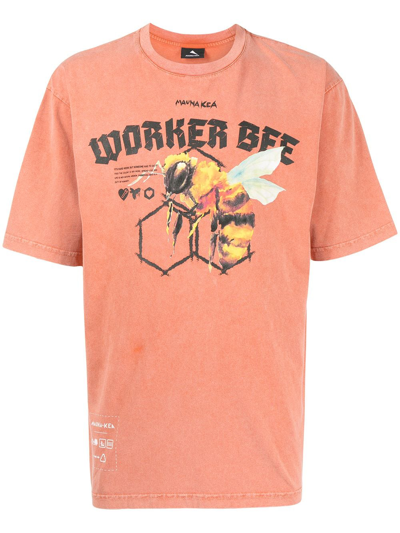 Mauna Kea Worker Bee Print T-shirt In Red