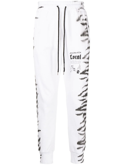 Mauna Kea Tiger-print Track Pants In White