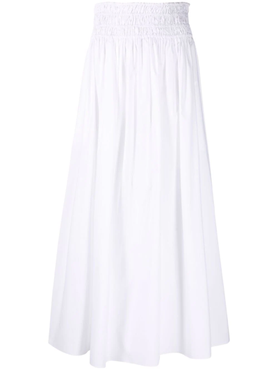 Nude Wide-leg Trousers In White