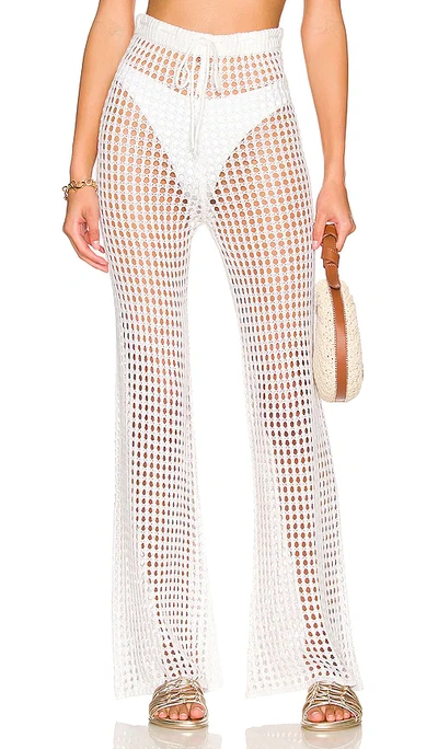 Superdown Elektra Crochet Pant In White