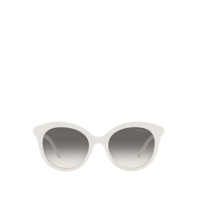 Prada Pr 02ys Acetate Round Sunglasses In Grey Gradient