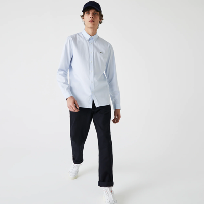 Lacoste Regular Fit Premium Cotton Shirt - 15 - 38 In Blue