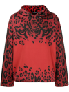 Dolce & Gabbana Leopard - Print Cotton Hoodie In Red