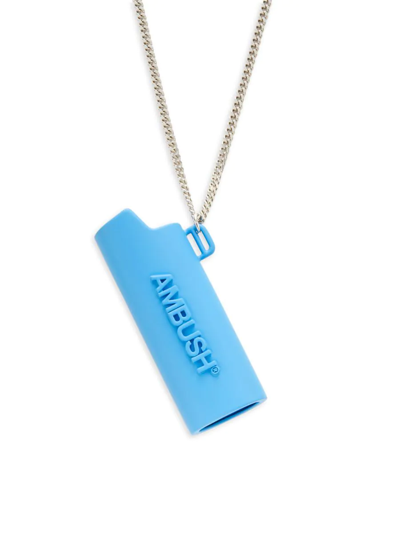 Ambush Men's Silvertone Logo Lighter Case Pendant Necklace In Black