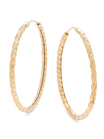 Saks Fifth Avenue Made In Italy Women's 14k Yellow Gold Faceted Hoop Earrings