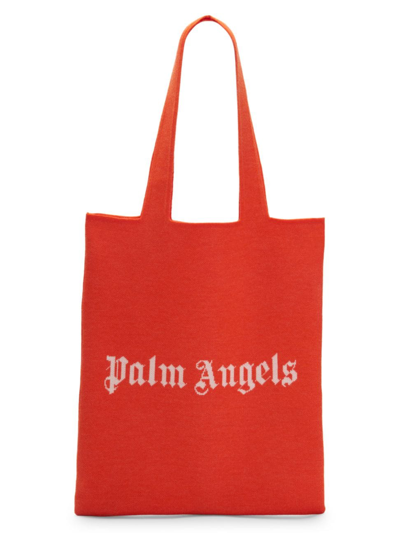 Palm Angels Knitted Tote Bag In Red