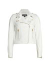 Lamarque Donna Leather Biker Jacket In White