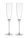 Kate Spade Rosy Glow Toasting Champagne Flutes Set In Silver Plate