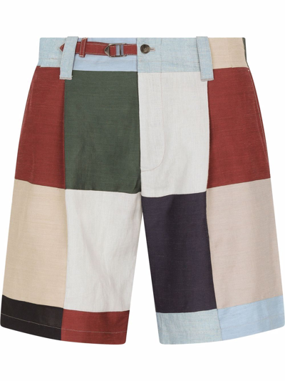 Dolce & Gabbana Colour-block Tailored Shorts In White