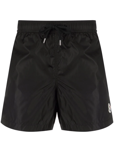 Moncler Logo-patch Swim Shorts In Blue