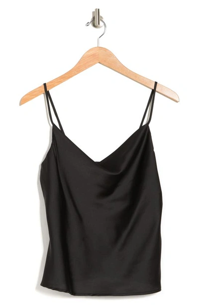 Renee C Satin Cowl Neck Camisole In Black