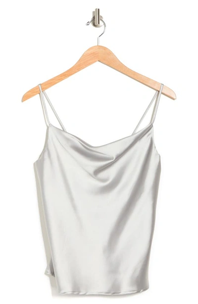 Renee C Satin Cowl Neck Camisole In Silver