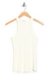 Renee C Racerback Rib Knit Tank Top In Ivory