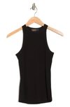 Renee C Racerback Rib Knit Tank Top In Black